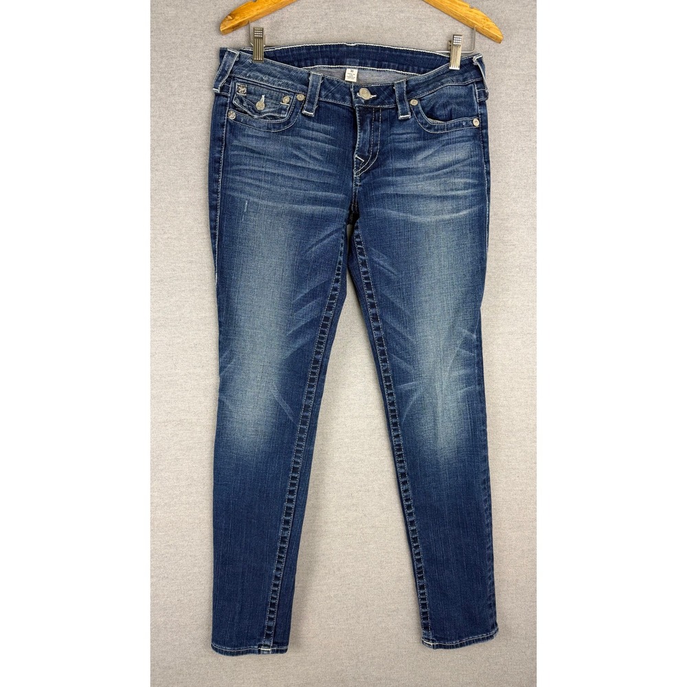 True Religion Section Skinny Dark Wash Flap Pocket Jeans Womens 31x30 - Picture 3 of 5